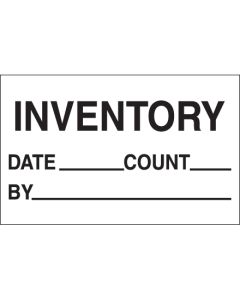 1 1/4" x 2" - " Inventory -  Date -  Count -  By"  Labels