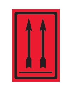 4" x 6" -  Two  Up  Arrows  Over  Bar ( Fluorescent  Red)  Labels