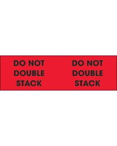 3" x 10" - " Do  Not  Double  Stack" ( Fluorescent  Red)  Labels