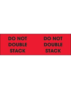 3" x 10" - " Do  Not  Double  Stack" ( Fluorescent  Red)  Labels