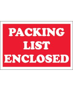 2" x 3" - " Packing  List  Enclosed"  Labels