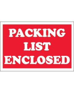 2" x 3" - " Packing  List  Enclosed"  Labels