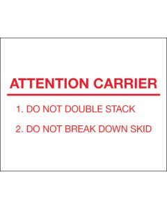 8" x 10" - " Attention  Carrier"  Labels
