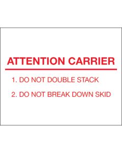 8" x 10" - " Attention  Carrier"  Labels