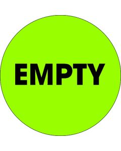 2"  Circle - " Empty" Fluorescent  Green  Labels