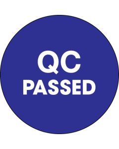 1"  Circle - "QC  Passed" Blue  Labels