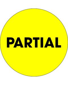 2"  Circle - " Partial" Fluorescent  Yellow  Labels
