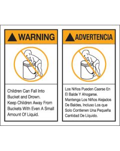5" x 6" - " Warning  Advertencia"  Label  Set