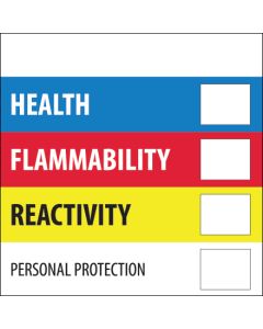 2" x 2" - " Health  Flammability  Reactivity"