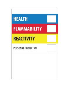 4" x 6" - " Health  Flammability  Reactivity"