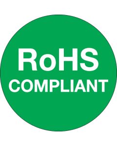 1"  Circle - " RoHS  Compliant"  Green  Labels