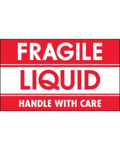3" x 5" - " Fragile -  Liquid -  Handle  With  Care"  Labels