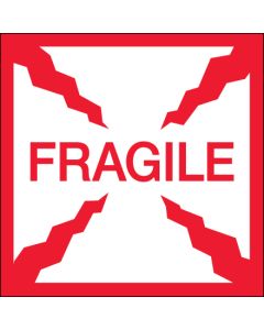 2" x 2" - " Fragile"  Labels