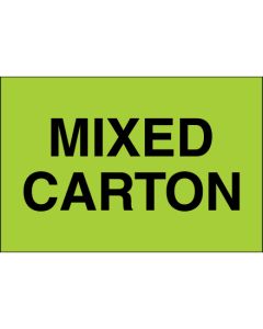 2" x 3" - " Mixed  Carton" ( Fluorescent  Green)  Labels