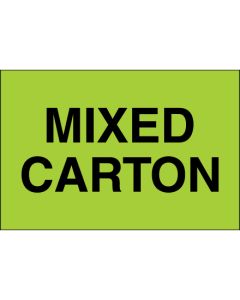 2" x 3" - " Mixed  Carton" ( Fluorescent  Green)  Labels