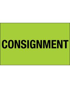 3" x 5" - " Consignment" ( Fluorescent  Green)  Labels