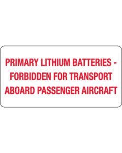 2" x 4" - " Primary  Lithium  Batteries"  Labels