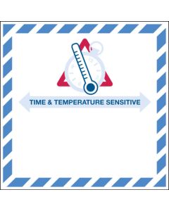 4 1/4" x 4 1/4" - " Time  And  Temperature  Sensitive"  Labels