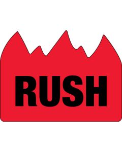 1 1/2" x 2" - " Rush" ( Bill of  Lading)  Flame  Labels