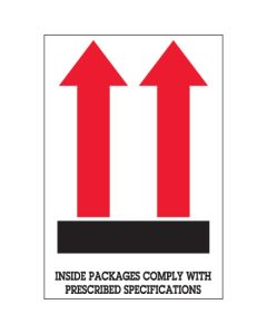 4" x 6" - " Inside  Packages  Comply..." Arrow  Labels