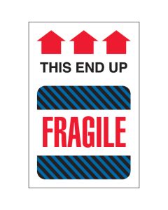 4" x 6" - " This  End  Up -  Fragile"  Labels
