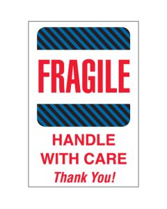 4" x 6" - " Fragile -  Handle  With  Care"  Labels