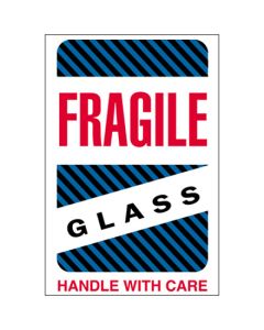 4" x 6" - " Fragile -  Glass -  Handle  With  Care"  Labels