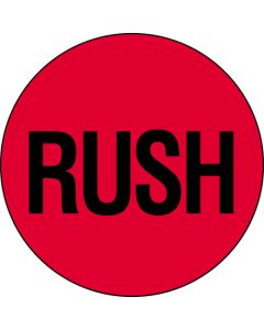 2"  Circle - " Rush" ( Fluorescent  Red)  Labels