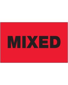 3" x 5" - " Mixed" ( Fluorescent  Red)  Labels
