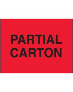 3" x 5" - " Partial  Carton" ( Fluorescent  Red)  Labels