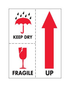 3" x 4" - " Keep  Dry  Fragile"  Labels