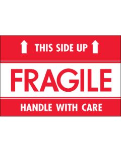 2" x 3" - " Fragile -  This  Side  Up - HWC"  Labels