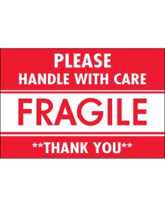 2" x 3" - " Fragile -  Handle  With  Care"  Labels