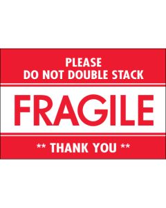 2" x 3" - " Fragile -  Do  Not  Double  Stack"  Labels