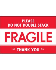 2" x 3" - " Fragile -  Do  Not  Double  Stack"  Labels