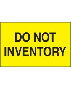 3" x 5" - " Do  Not  Inventory" ( Fluorescent  Yellow)  Labels