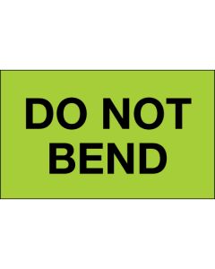 3" x 5" - " Do  Not  Bend" ( Fluorescent  Green)  Labels