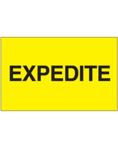 3" x 5" - " Expedite" ( Fluorescent  Yellow)  Labels