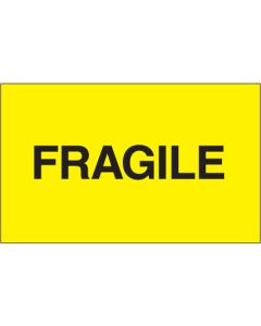 3" x 5" - " Fragile" ( Fluorescent  Yellow)  Labels