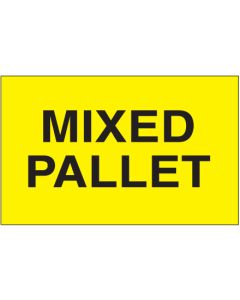 3" x 5" - " Mixed  Pallet" ( Fluorescent  Yellow)  Labels
