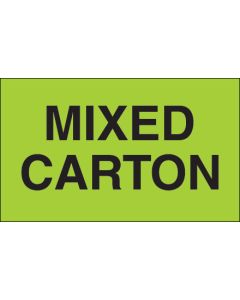 3" x 5" - " Mixed  Carton" ( Fluorescent  Green)  Labels