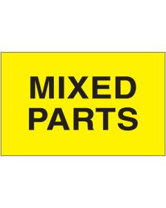 3" x 5" - " Mixed  Parts" ( Fluorescent  Yellow)  Labels