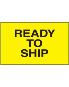 3" x 5" - " Ready to  Ship" ( Fluorescent  Yellow)  Labels