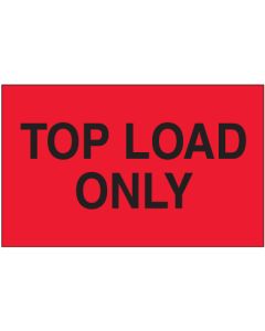 3" x 5" - " Top  Load  Only" ( Fluorescent  Red)  Labels
