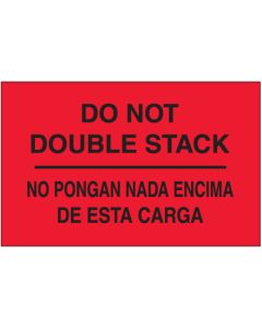 3" x 5" - " No  Pongan  Nada  Encima  De  Esta  Carga" ( Fluorescent  Red)  Bilingual  Labels