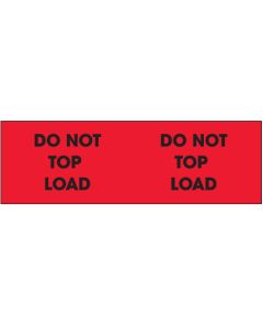 3" x 10" - " Do  Not  Top  Load" ( Fluorescent  Red)  Labels