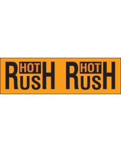 3" x 10" - " Hot  Rush" ( Fluorescent  Orange)  Labels