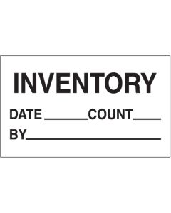 3" x 5" - " Inventory -  Date -  Count -  By"  Labels