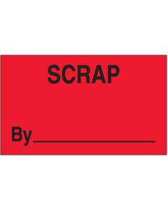 3" x 5" - " Scrap  By" ( Fluorescent  Red)  Labels