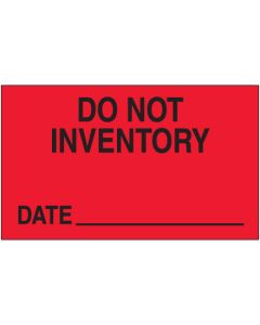 3" x 5" - " Do  Not  Inventory -  Date"( Fluorescent  Red)  Labels